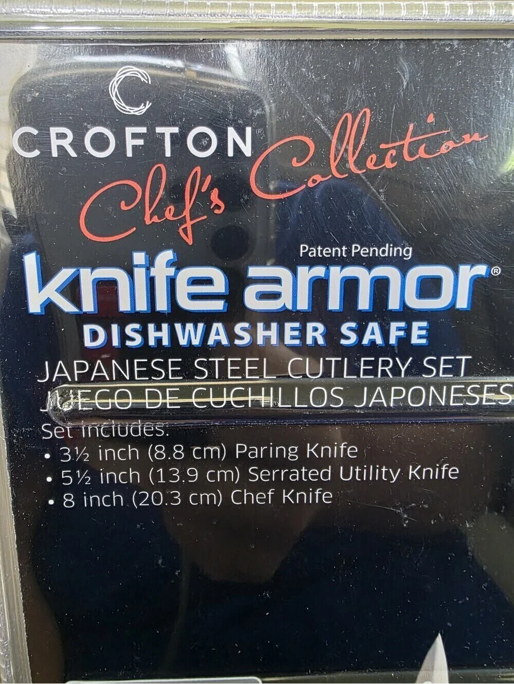 Crofton Chefs Collection Knifes 3 piece set Japanese Steel Cutlery Gift Cutting